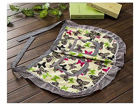 Love Potato Cute Green Butterfly Waist Apron Server Apron With 2