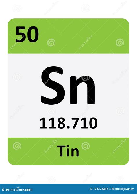 Periodic Table Symbol Of Tin Stock Vector Illustration Of Atomic