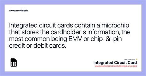 Integrated Circuit Card | AwesomeFinTech Blog