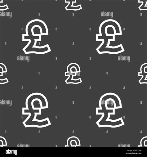 Pound Sterling Icon Sign Seamless Pattern On A Gray Background Vector