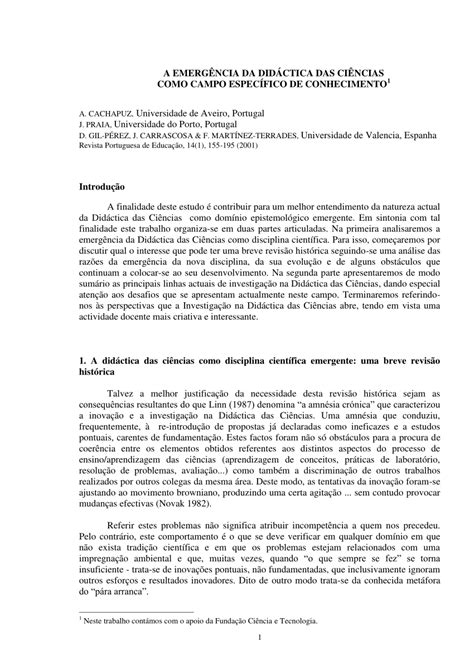 PDF A emergência da didáctica das ciências como campo específico de