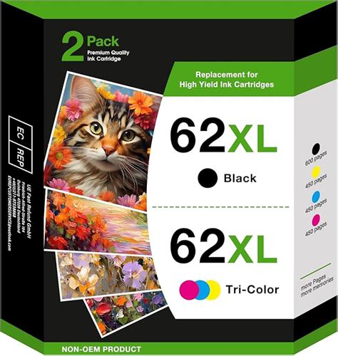 Hkcnink 62xl Ink Cartridge Combo Pack Replacement For Hp 62 Ink For Hp Ink 62xl