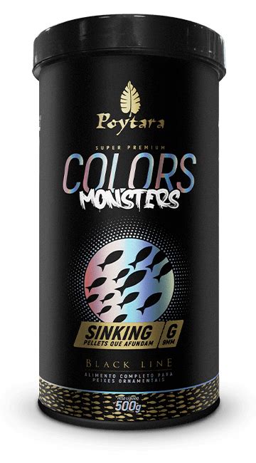 Poytara Colors Monsters Sinking Black Line Alimentação para Peixes