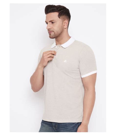 Fat Bob Cotton Blend Beige Plain Polo T Shirt Buy Fat Bob Cotton