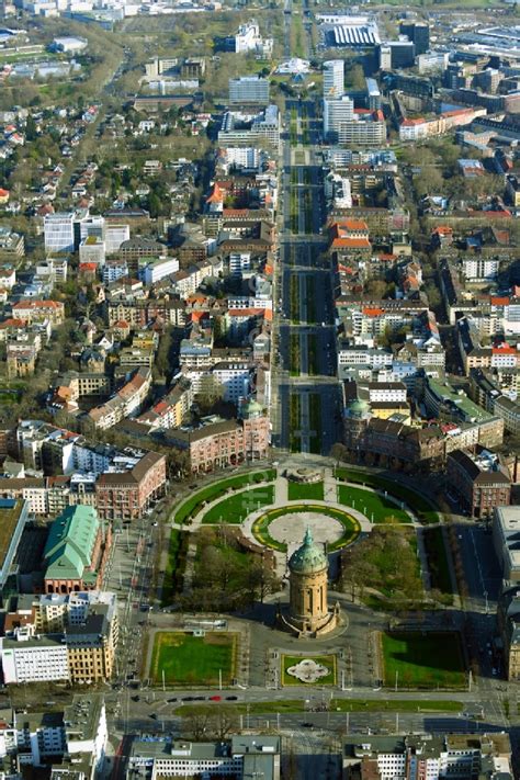 Mannheim Aus Der Vogelperspektive Industriedenkmal Wasserturm In