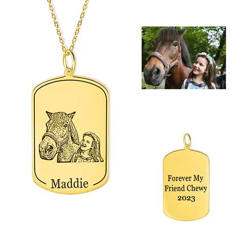 Collier Personnalis D Tiquette De Chien De Portrait De Cheval Cadeau