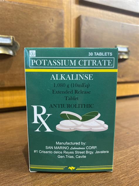 Potassium Citrate 10meq Extended Release Tab Alkalinse Meds For All