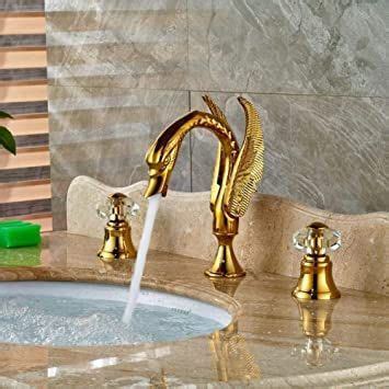 Dwss Kitchen Taps Kitchen Tap Faucet Double Lever Gold Finish Basin