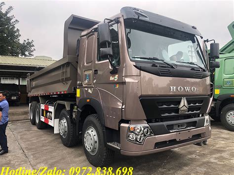 Xe Ben Howo 4 Chân Thùng Đúc Cabin V7G Động Cơ 380HP Đời 2022