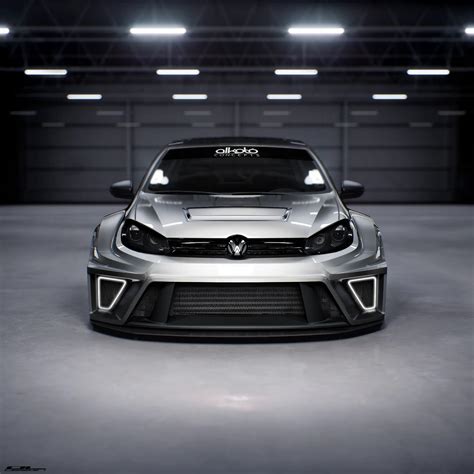 Vw Golf Gti And R With Widebody Kit In Tcr Racing Look For Sema 2023