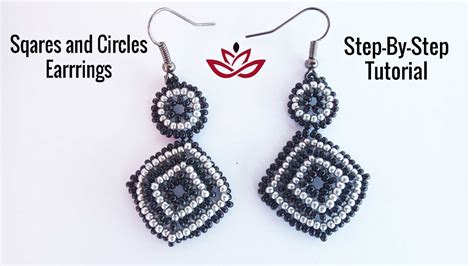 Squares And Circles Seed Beads Earrings Tutorial Youtube