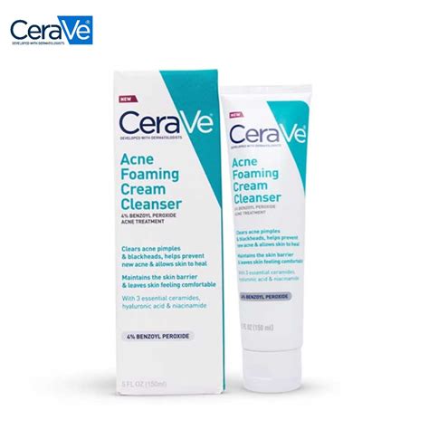 Cerave Acne Foaming Cream Cleanser Ml Benzoyl Peroxide Acne