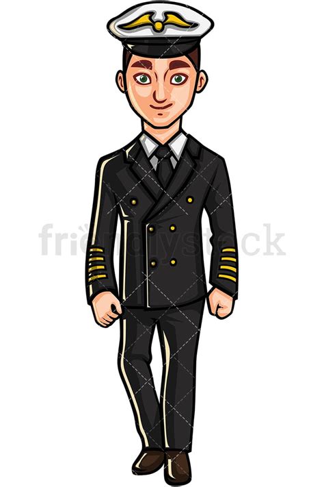 Airline Pilot Cartoon Vector Clipart Friendlystock