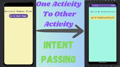 Intent Passing In Android Studio How To Go One Activity To Other