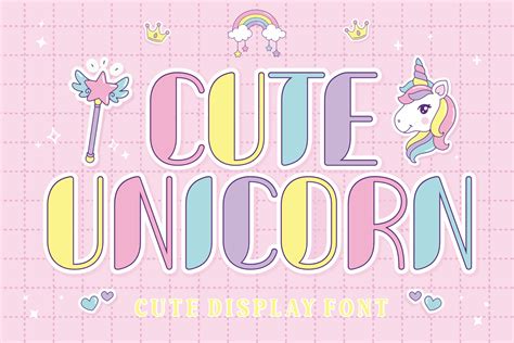 Cute Unicorn Font By Riman 7NTypes Creative Fabrica