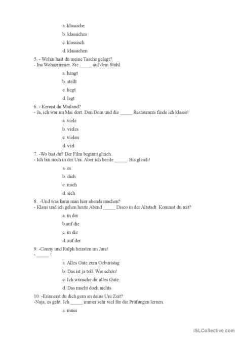 Einstufungstest A1 A2 bzw B1 allgem Deutsch DAF Arbeitsblätter pdf doc