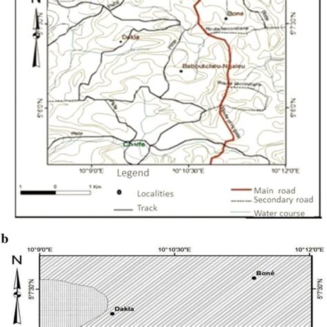 a Location map of the study area scale 1/50,000. b Geologic map of ...