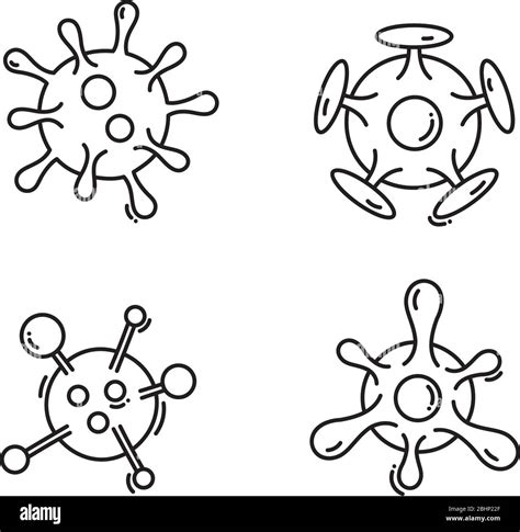 Bacteria Microbes And Viruses Icons Set Vector Illustration For