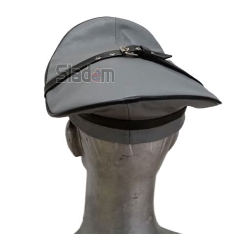 Gorra Kepi Cuero Gris Y Negro Sladom