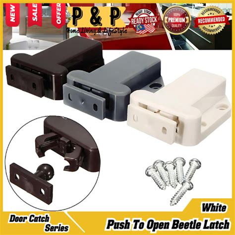 White Push To Open Beetles Magnetic Door Drawer Cabinet Catch Touch