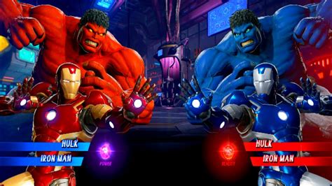 Hulk And Iron Man Vs Blue Hulk And Iron Man Very Hard Ai Marvel Vs Capcom Infinite Youtube