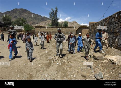 Kunar Province Afghanistan Children In Dam Kalay Village Outside