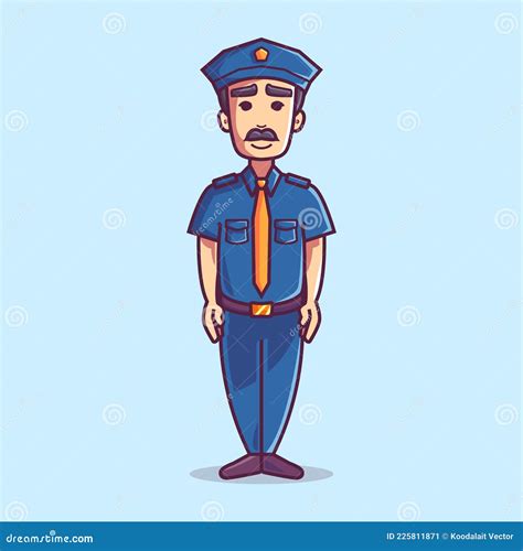 Mascot Police Law Enforcement Officer Profile Avatar Cartoon Vector