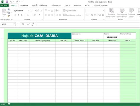 Planilla De Caja Diaria Excel