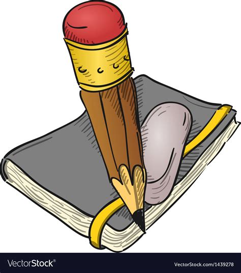 Notebook Pencil And Eraser Royalty Free Vector Image