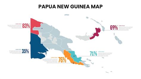 Mapa Moderno De Papua Nova Guin Percentagem Template De Infografia