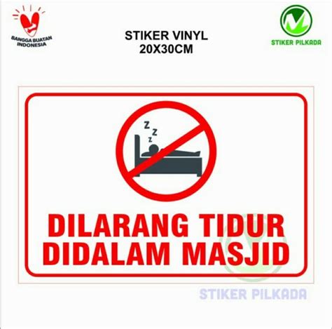 Jual Stiker Dilarang Tidur Di Dalam Masjid Uk A4 Di Lapak