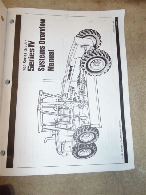 Champion 700 Series Motor Grader Series Iv Systems Overview Manual