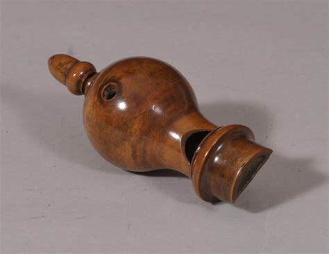 S4607 Antique Treen 19th Century Boxwood Cuckoo Whistle Treen J