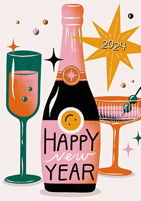 Champagne Celebration New Year Card | Funky Pigeon