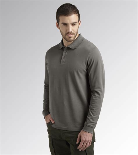 Polo De Travail Manches Longues ATLANTIS ORGANIC Gris Acier 3XL