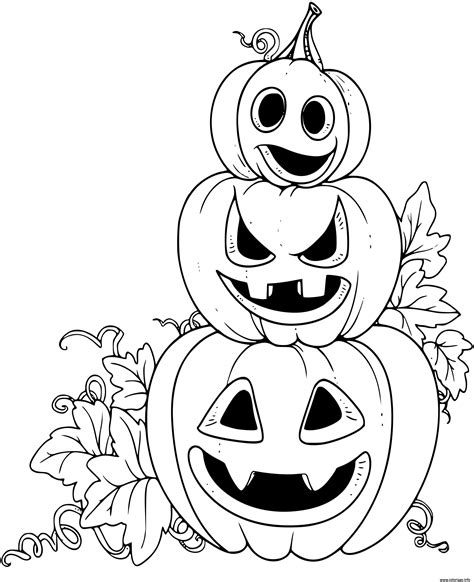 Coloriage Trois Citrouilles Famille Des Curcubitacees Jecolorie