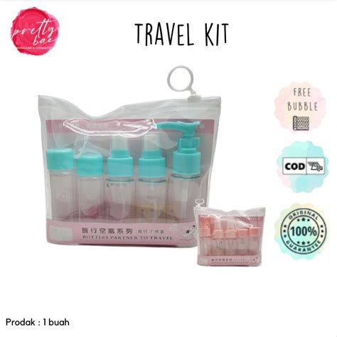 Jual Travel Toiletries Kit Set Botol Plastik Kosong Kosmetik Spray