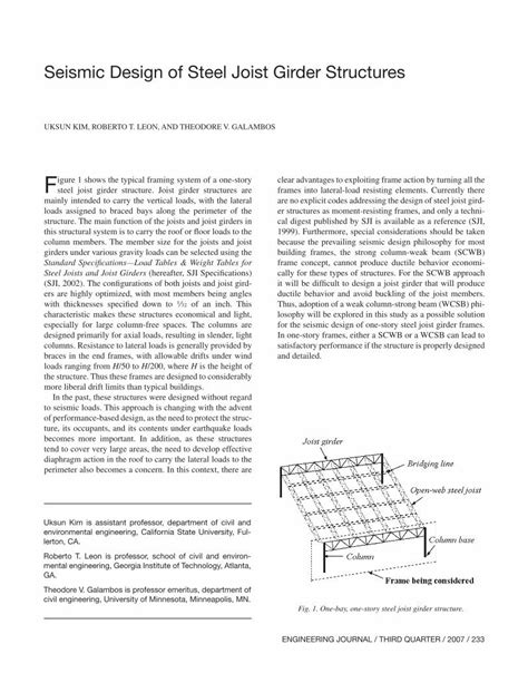 (PDF) Seismic Design of Steel Joist Girder Structures - Microsoft · PDF ...