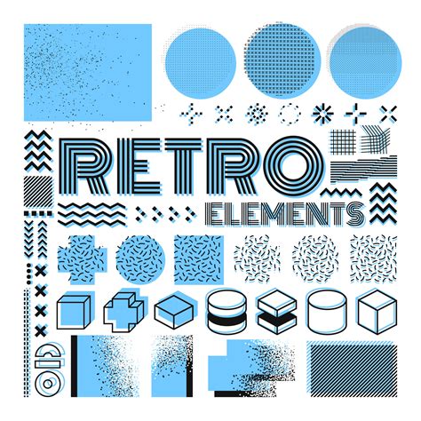 Vector Memphis Design Elements Retro Graphics Set 80s Design Trends