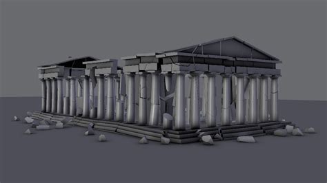 3d Model Athens Parthenon Vr Ar Low Poly Cgtrader