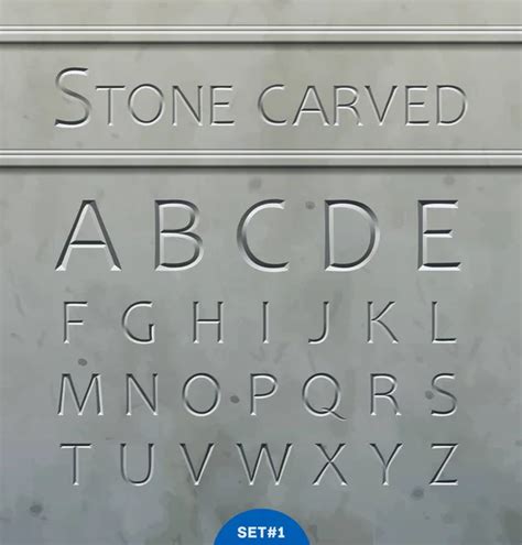 7256876 Carved Stone Font Vector Images Depositphotos