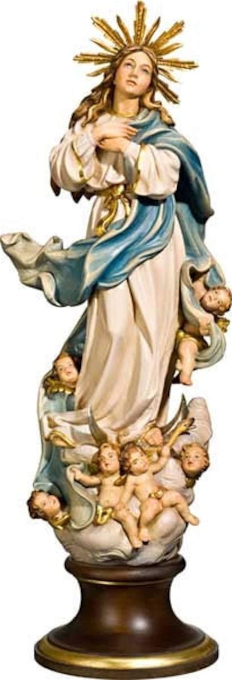 Statue of Our Lady Immaculate Conception Assumption Carved in - Etsy