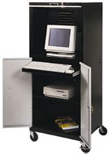 Locking Mobile Adjustable Desk Computer Workstation Carts