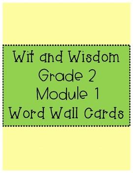 Wit And Wisdom Grade Module Word Wall Cards By Miss Knight S Nook