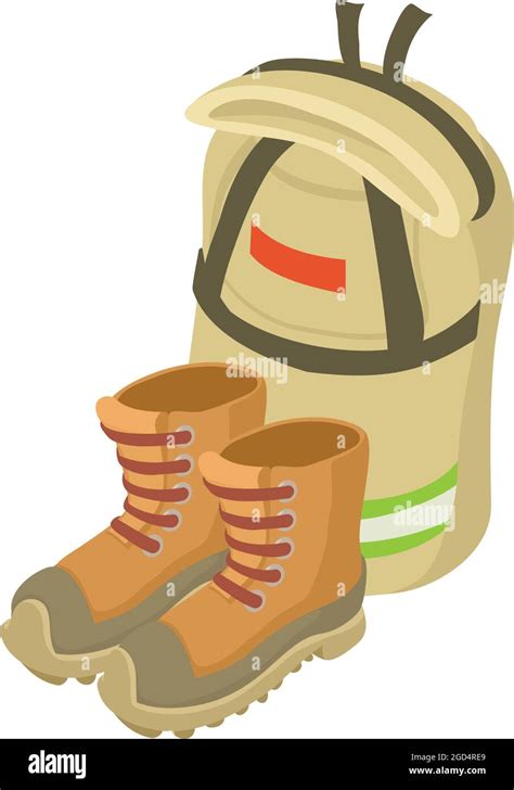 Hiking Equipment Icon Isometric Vector Trekking Shoe And Touristic