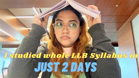 HOW I COMPLETED WHOLE LLB SYLLABUS IN JUST 2 DAYS VLOG STUDY VLOG