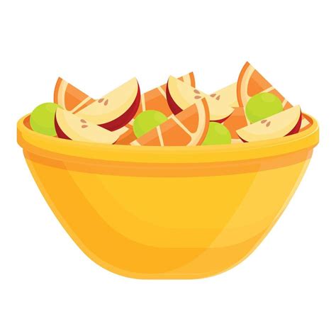 Icono De Ensalada De Frutas Estilo De Dibujos Animados Vector