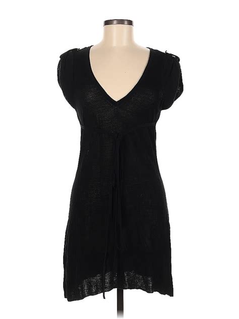 Bcbgmaxazria Solid Black Casual Dress Size M 84 Off Thredup