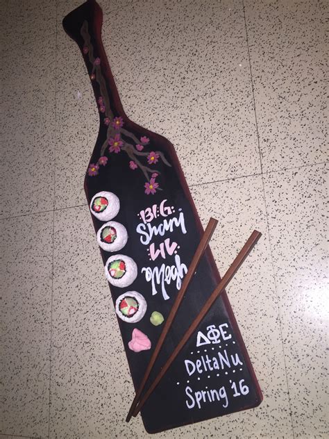 Greek Paddle Sushi Big Little Paddle Sorority Unique Paddle Srat Life Big Little Paddles