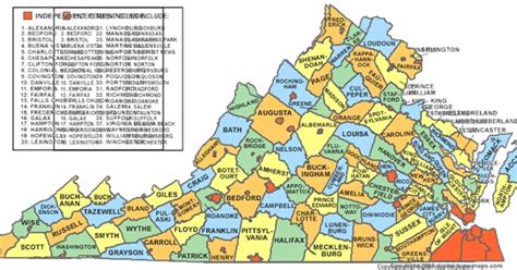 Printable County Map Of Virginia